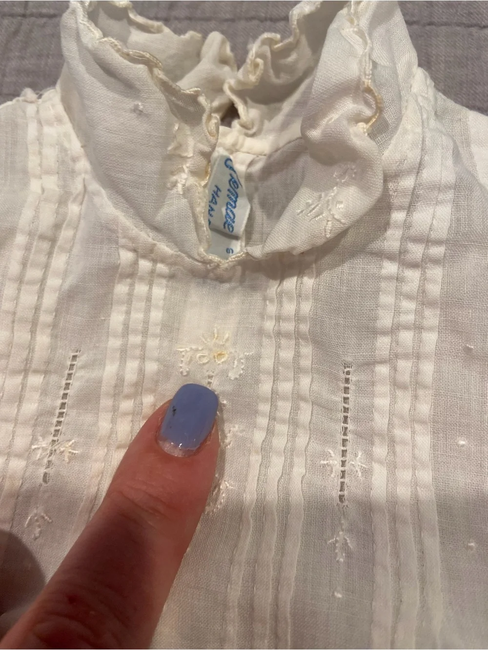 Vintage Pemae Philippine Handmade Baby Dress & Matching Bib Set-6 month